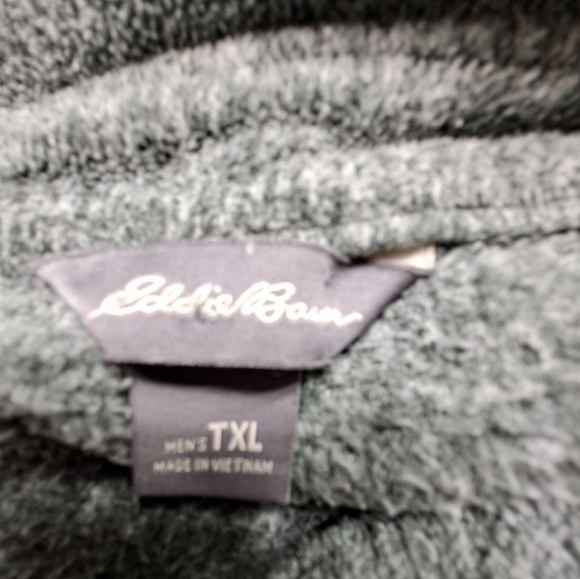 Eddie Bauer Gray Marled   Button Down Fleece Shirt/Light Weight Jacket 9.5 - Picture 4 of 4